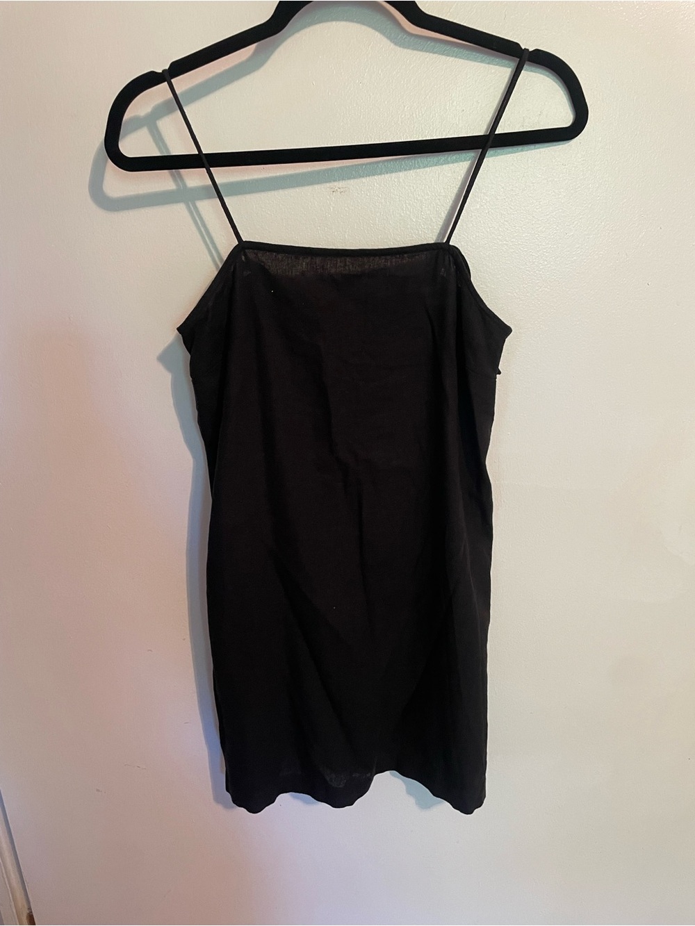Old Navy Linen Classic Black Slip Dress - Spaghetti Straps xs